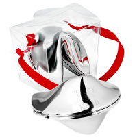 Engraved Silver Asian Fortune Cookie in Takeout Box